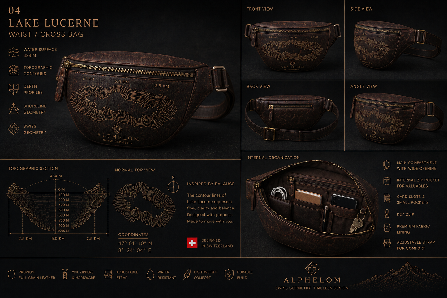 Lake Lucerne Leather Crossbody Bag