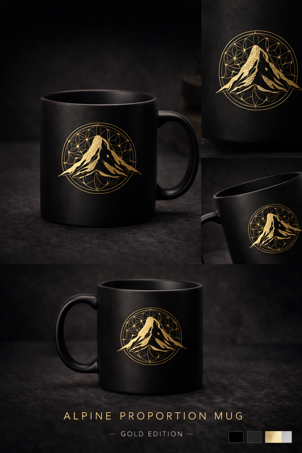 Alpine Geometry Mug — Gold Edition