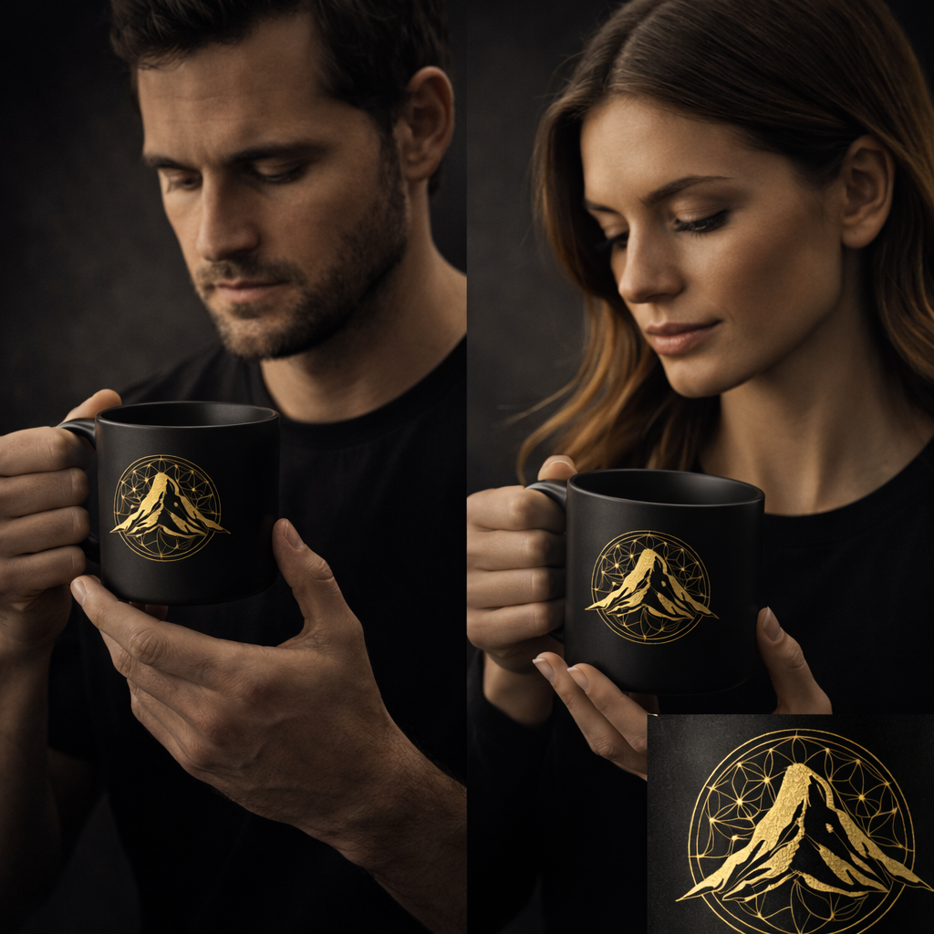 Alpine Geometry Mug — Gold Edition