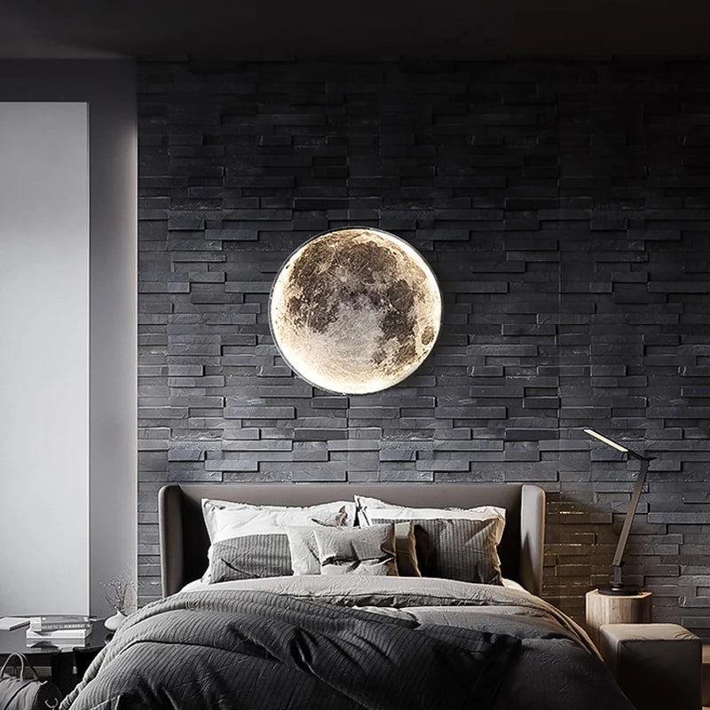 Modern LED Wall Lamp Moon Indoor Lighting For Bedroom