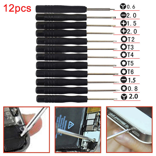 12Pcs Kit Screwdriver Set Eyeglasses Watch Phones Opening Pry Mobile Phone disassembly tool kit Set For Iphone Samsung Accessory