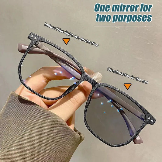 Fashion Photochromic Glasses Anti Blue Glasses Eye Protection Computer Glasses Gradient Glasses Women Men Eyeglasses Eyewear