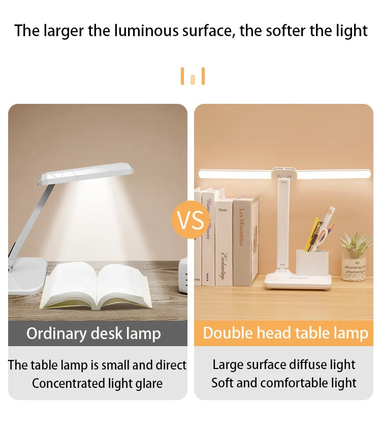 USB Charging LED Table Lamp Stepless Dimming Desk Lamp Multi-function Night Lamp For Bedroom Reading Light White Light