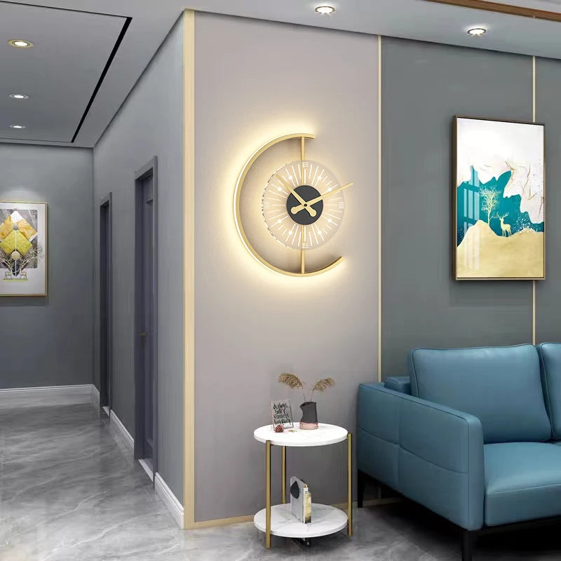 Modern LED Clock Wall Lamps For Bedside Corridor