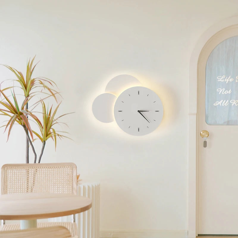 Modern LED Clock Wall Lamps For Bedside Corridor