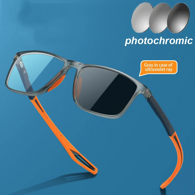 Outdoor Smart Color Changing Minus Glasses Unisex Photochromic Myopia Eyeglasses Finished Optical Near Sight Eyewear Diopter