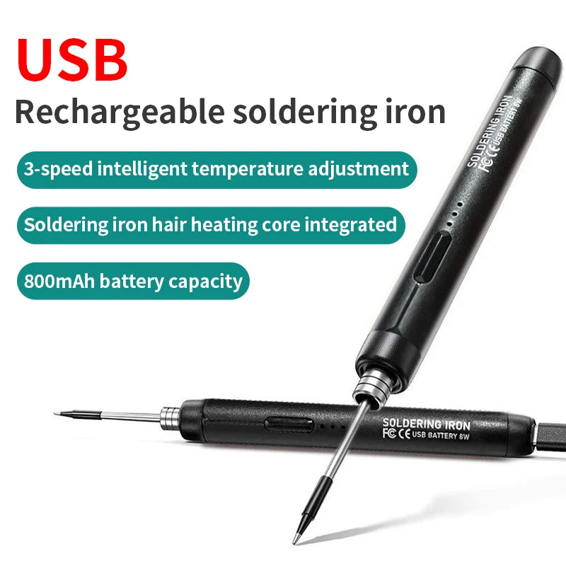 LUXIANZI USB Wireless Charging Electric Soldering Iron Intelligent Temperature Portable Solder Iron Repair Welding Tools Kit