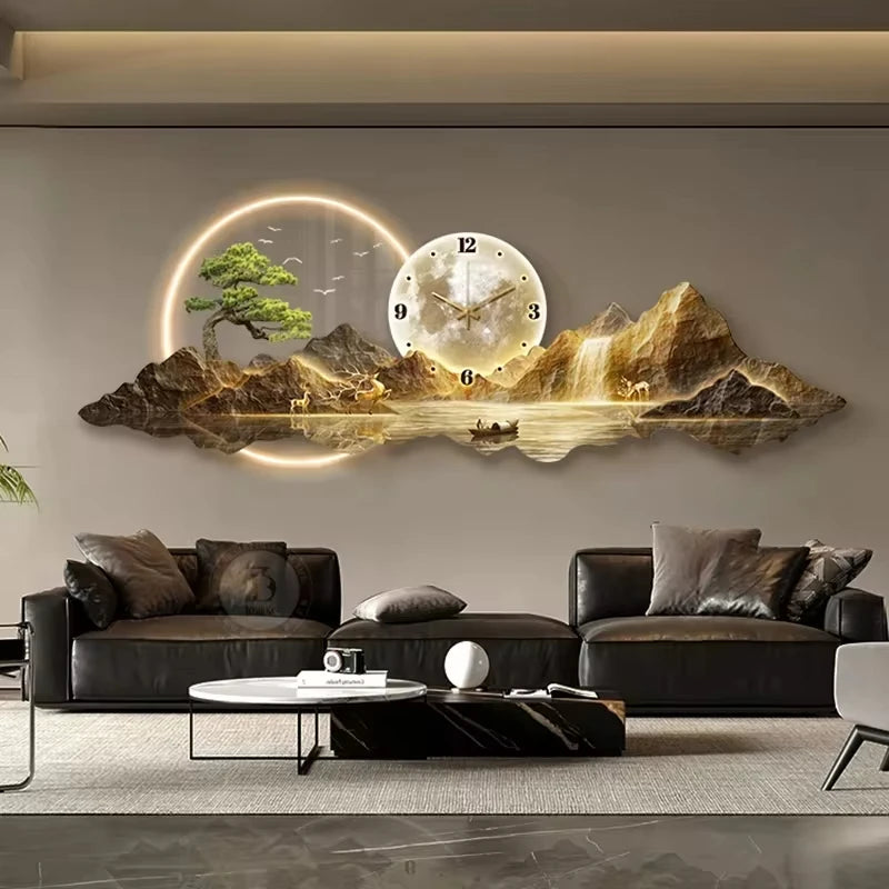 Luxury Wall Clocks Living Room Led Aesthetic Minimalist Wall Watch