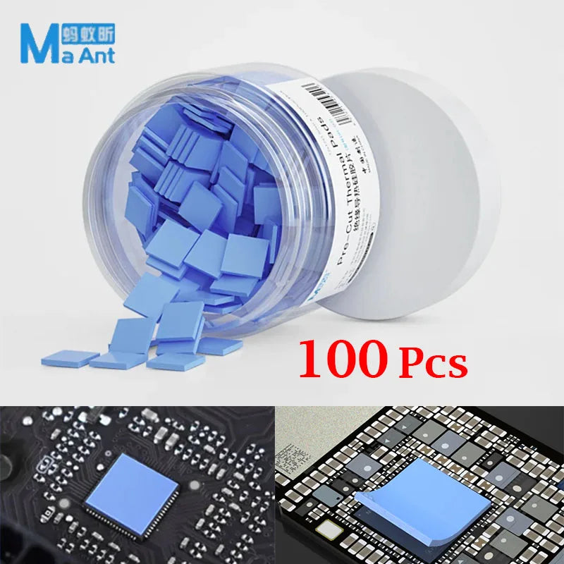 MaAnt 100PCS Thermal Insulating Silicone Sheet High Temperature Resistance Motherboard CPU IC GPU Repair Pre-cutting Mat