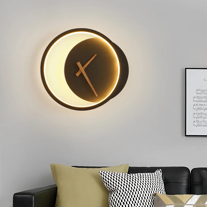 Modern LED Clock Wall Lamps For Bedside Corridor