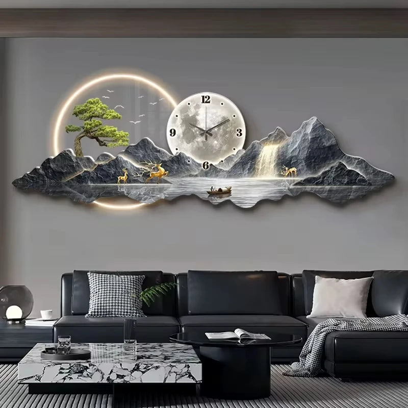 Luxury Wall Clocks Living Room Led Aesthetic Minimalist Wall Watch