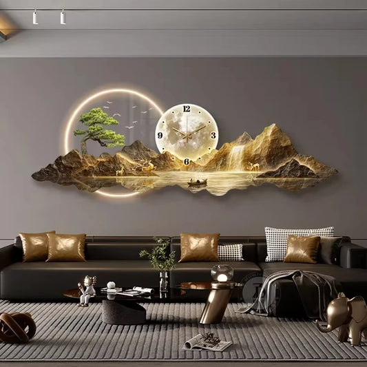 Luxury Wall Clocks Living Room Led Aesthetic Minimalist Wall Watch