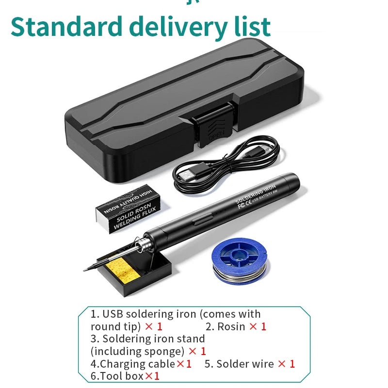 LUXIANZI USB Wireless Charging Electric Soldering Iron Intelligent Temperature Portable Solder Iron Repair Welding Tools Kit