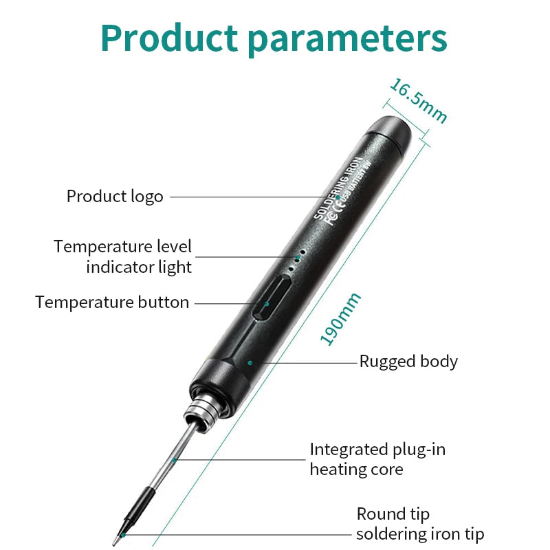 LUXIANZI USB Wireless Charging Electric Soldering Iron Intelligent Temperature Portable Solder Iron Repair Welding Tools Kit