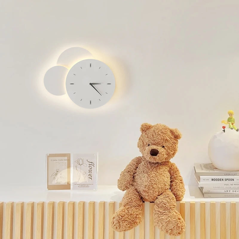 Modern LED Clock Wall Lamps For Bedside Corridor